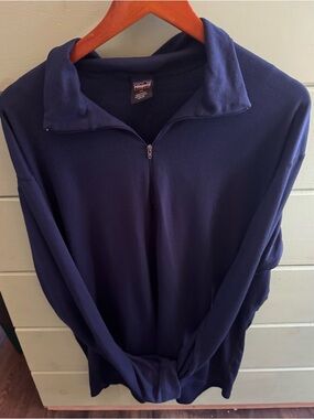 Patagonia Capilene Quarter-Zip Pullover Men's XL Navy Made in USA